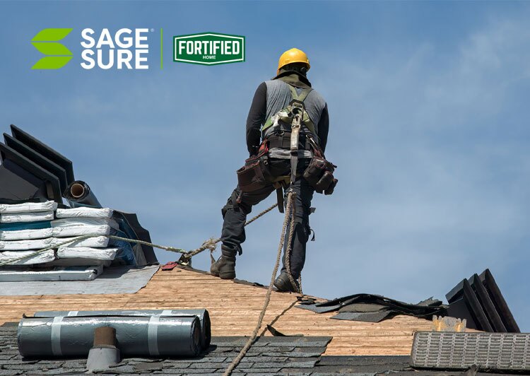 man standing on roof