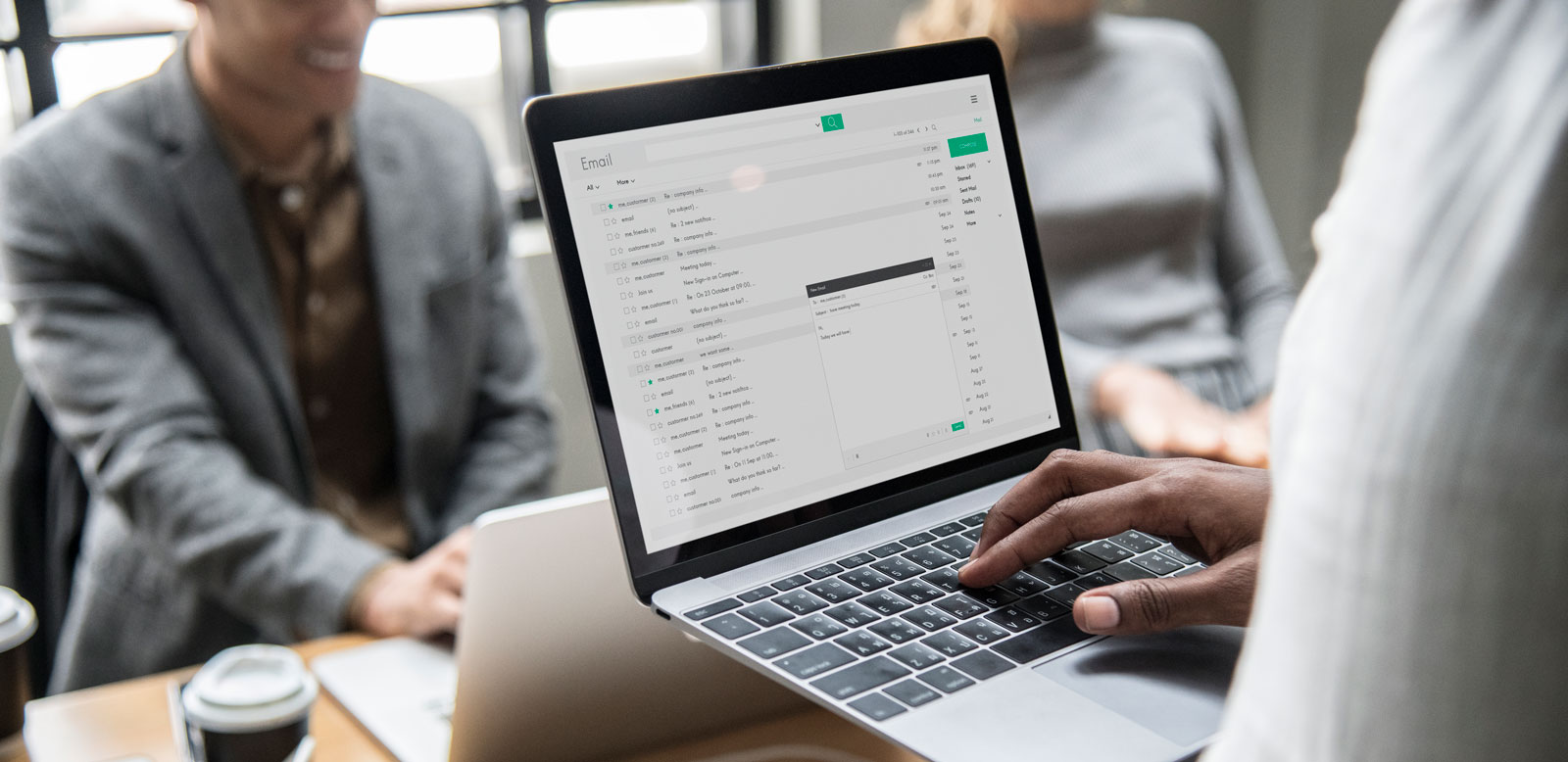 Person reading email