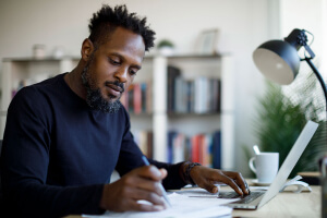 Man working at desk