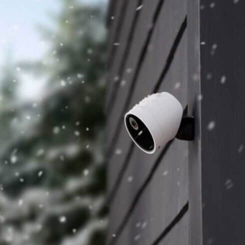 Security camera on outside of house
