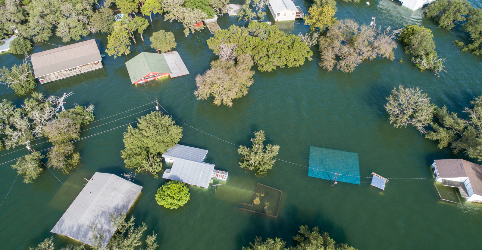 Arial view of flooding
