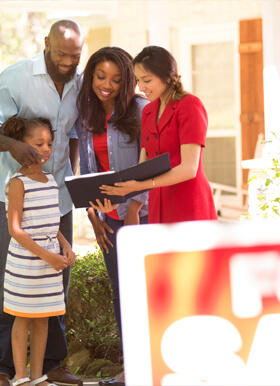 family buying a house