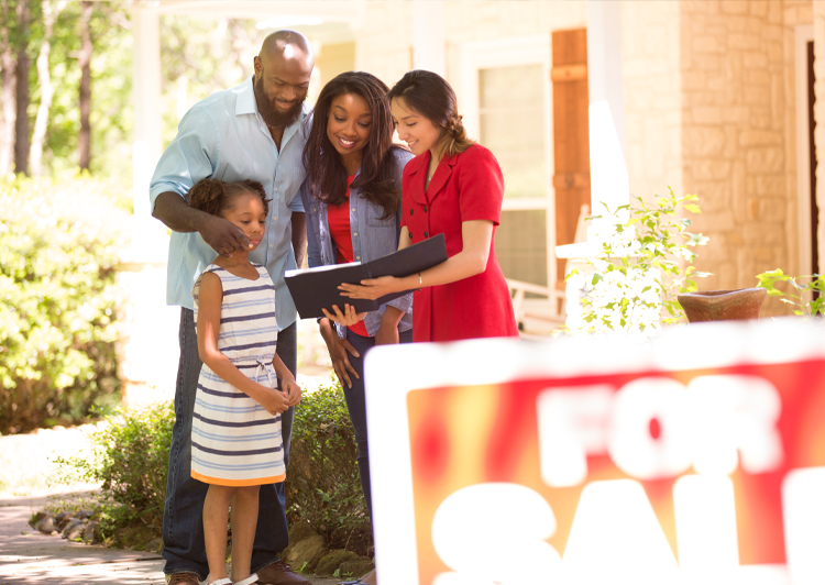 family buying a house