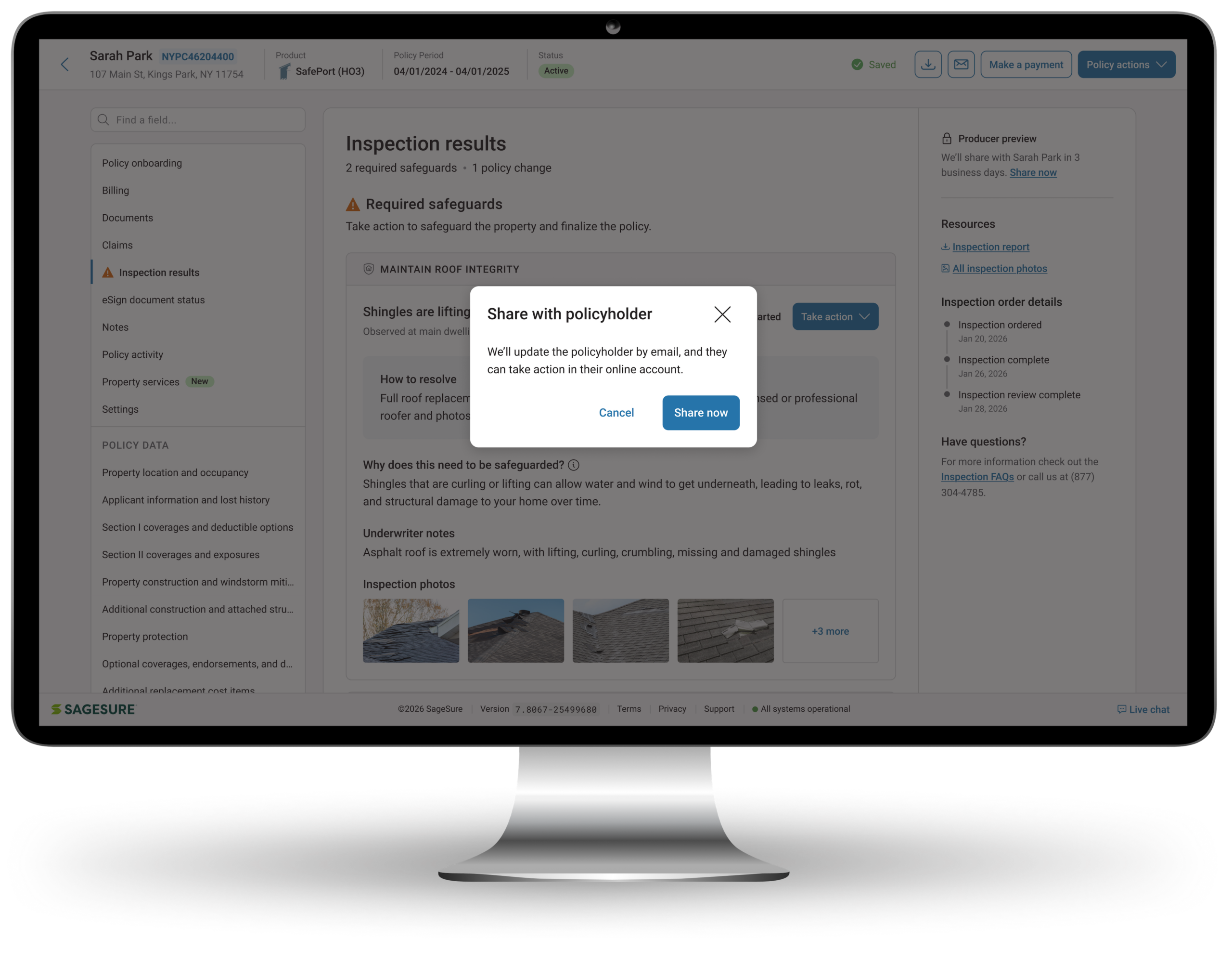Producer Review Window Share Modal
