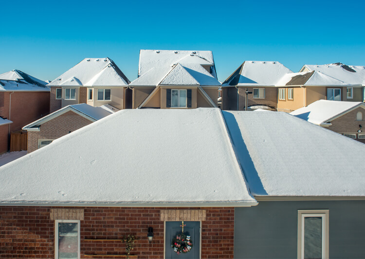 House with snow on roof