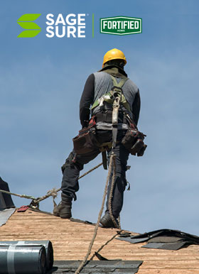 Man standing on roof